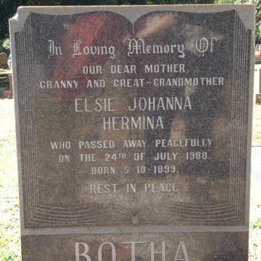 BOTHA Elsie Johanna Hermina 1899-1988