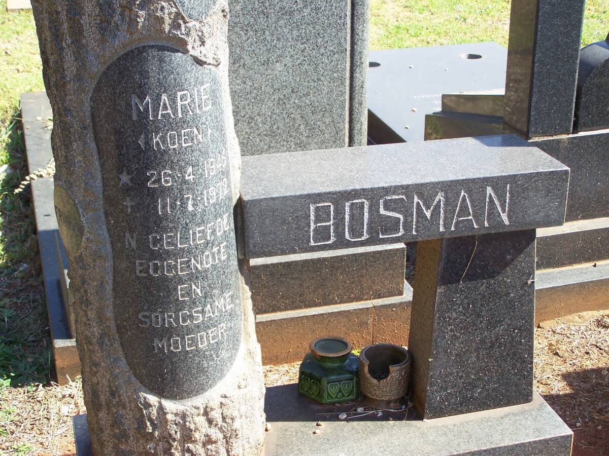 BOSMAN Marie nee KOEN 1945-1972
