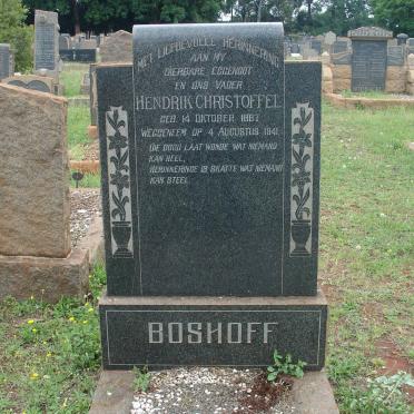 BOSHOFF Hendrik Christoffel 1887-1941