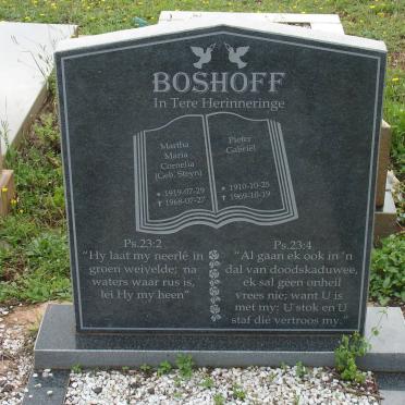 BOSHOFF Pieter Gabriel 1910-1969 &amp; Martha Maria Cornelia STEYN 1919-1968