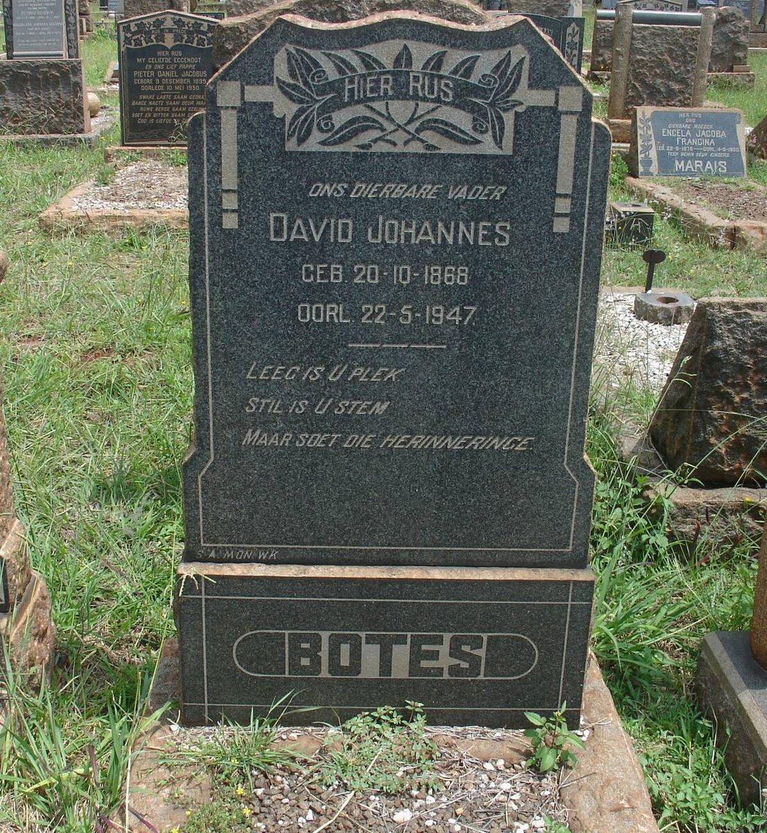 BOTES David Johannes 1868-1947