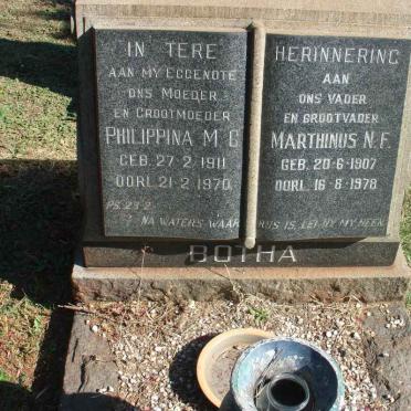 BOTHA Marthinus N.F. 1907-1978 &amp; Philippina M.G. 1911-1970