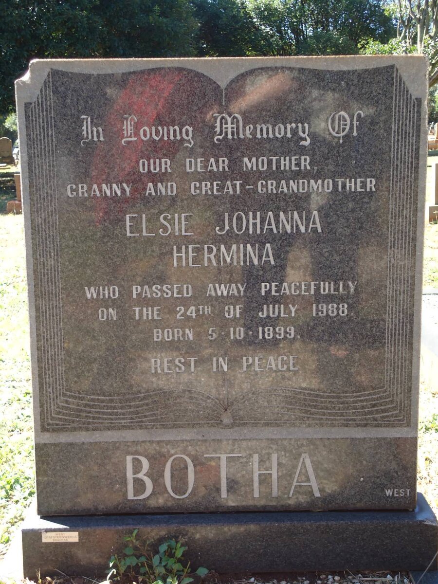 BOTHA Elsie Johanna Hermina 1899-1988