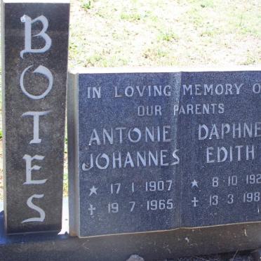 BOTES Antonie Johannes 1907-1965 &amp; Daphne Edith 1920-1982