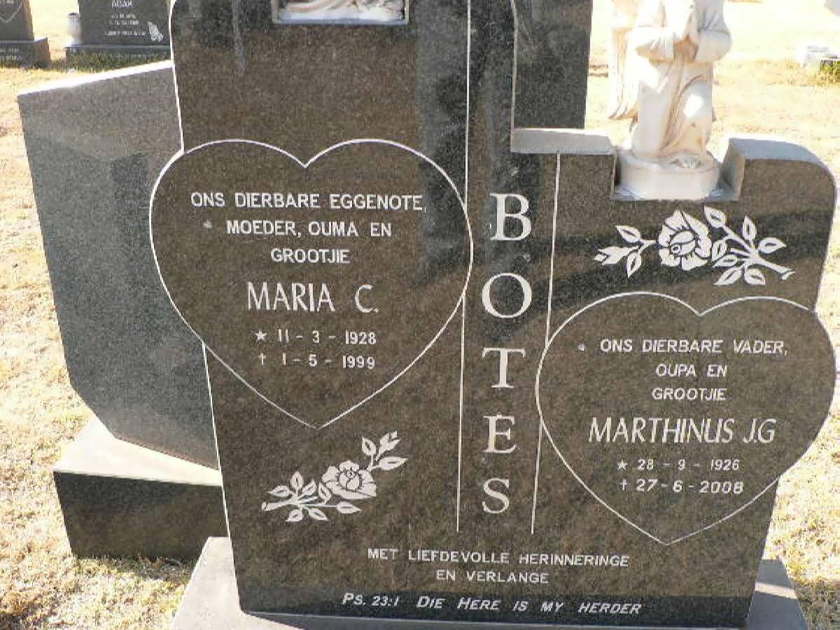 BOTES Marthinus J.G. 1926-2008 &amp; Maria C. 1928-1999
