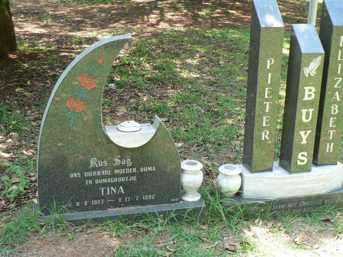 BUYS Tina 1927-1992 :: BUYS Pieter &amp; Elizabeth