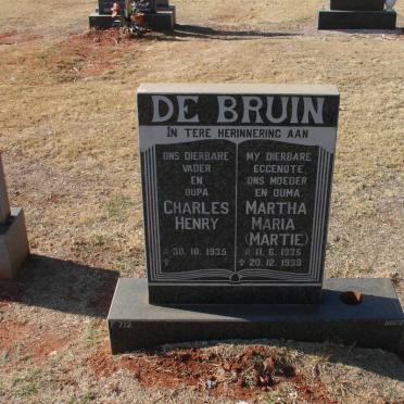 BRUIN Charles Henry, de 1935- &amp; Martha Maria 1935-1998