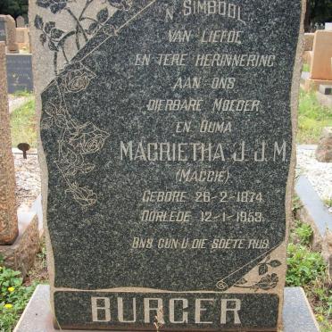 BURGER Magrietha J.J.M. 1874-1953