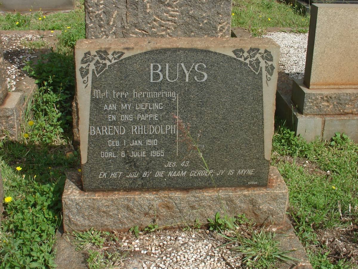 BUYS Barend Rhudolph 1910-1965