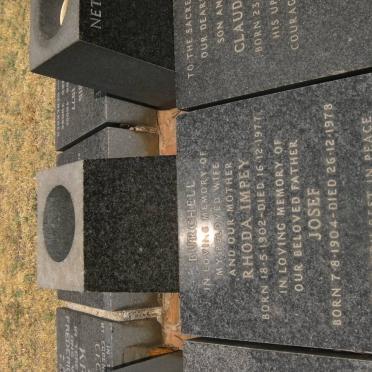 BURCHELL Josef 1904-2978 &amp; Rhoda Impey 1902-1977