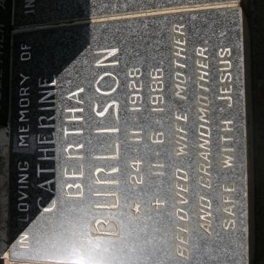 BURLISON Catherine Bertha 1928-1986