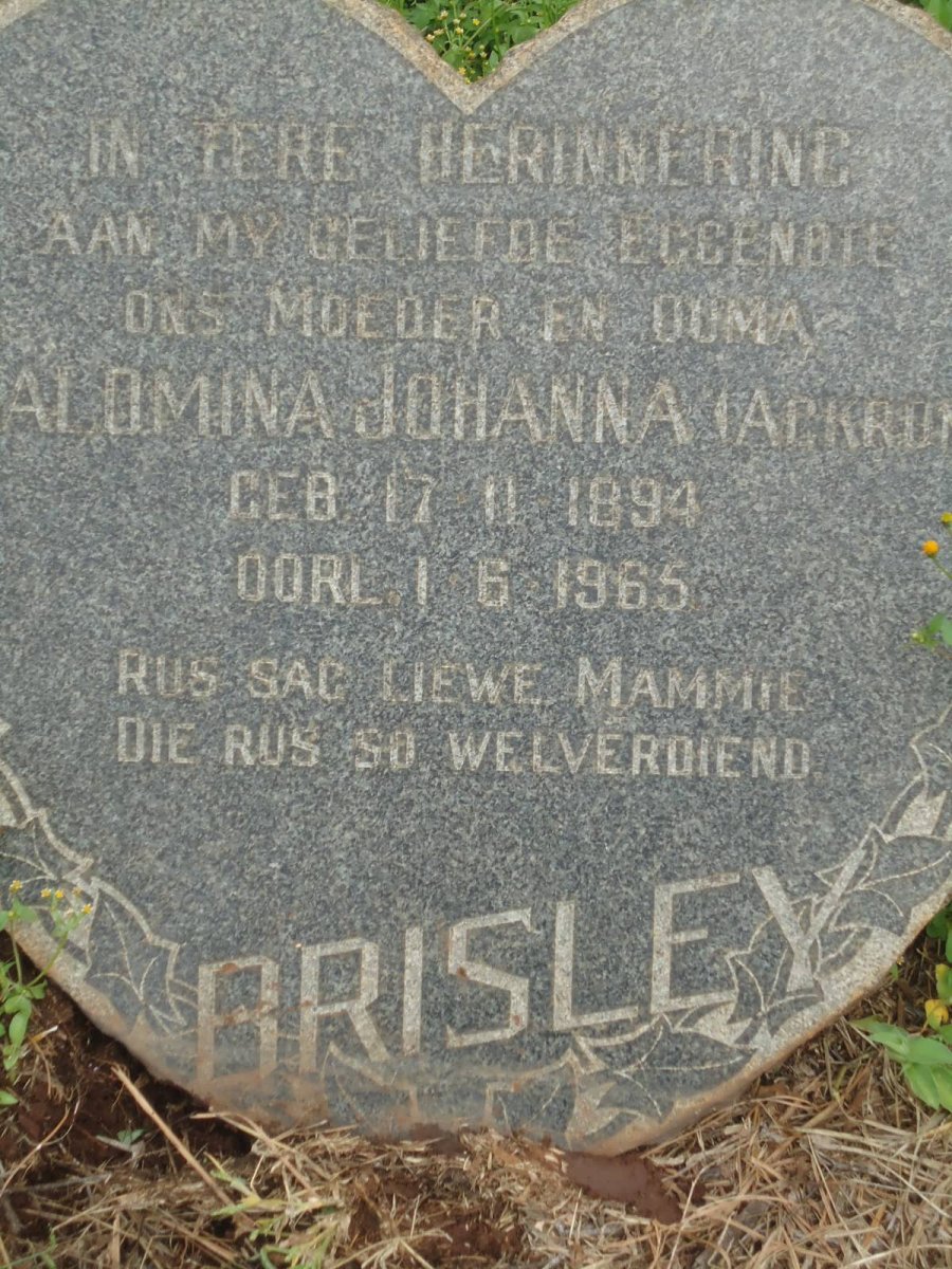 BRISLEY Salomina Johanna nee ACKROYD 1894-1965