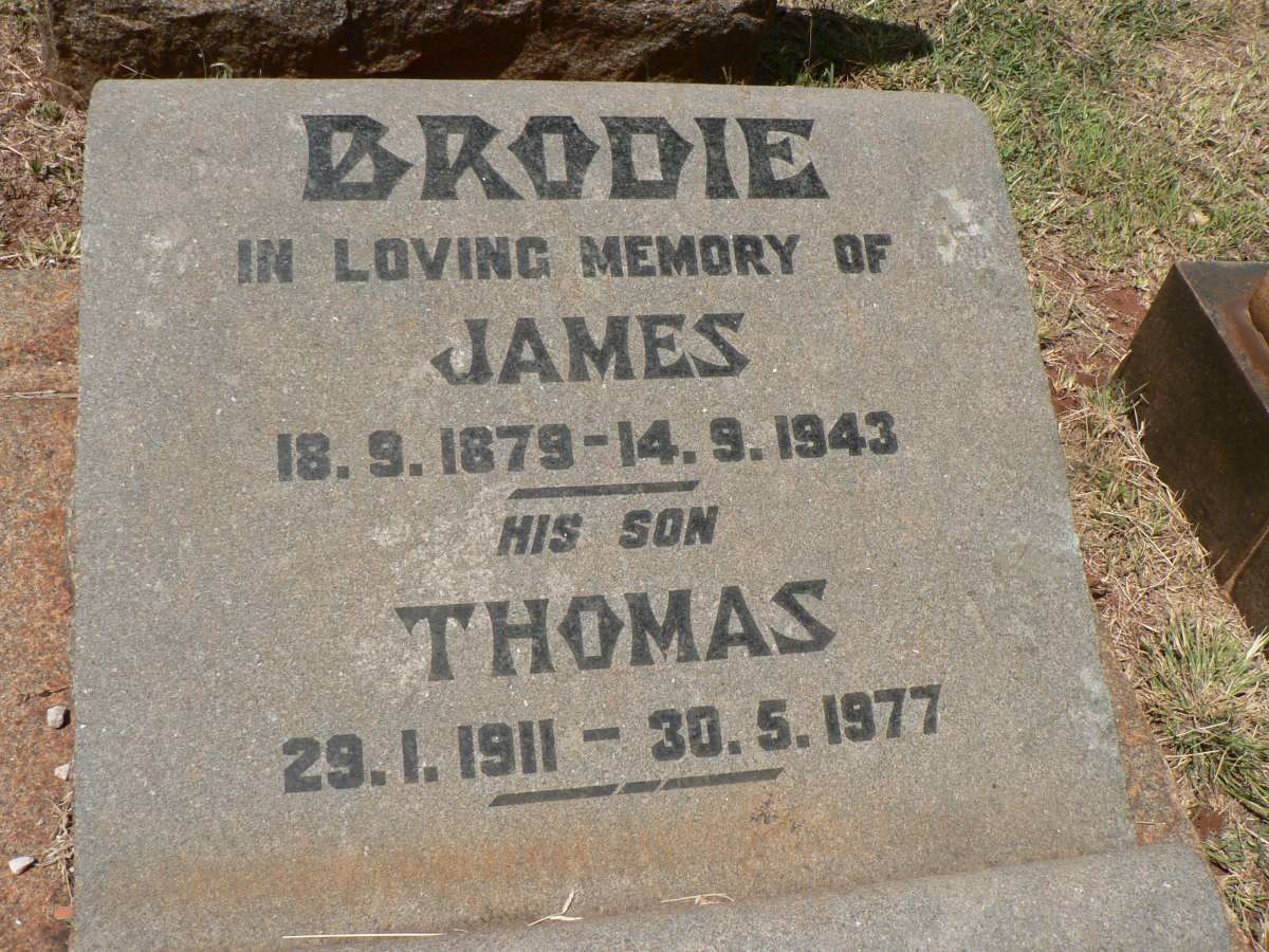 BRODIE James 1879-1943 :: BRODIE Thomas 1911-1977