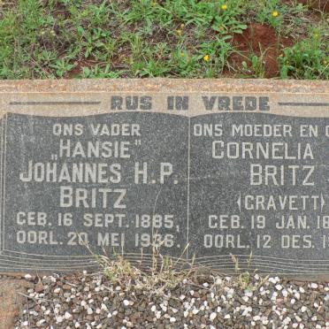 BRITZ Johannes H.P. 1885-1936 &amp; Cornelia E. GRAVETT 1890-1969