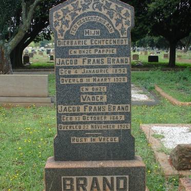 BRAND Jacob Frans 1847-1926 :: BRAND Jacob Frans 1892-1928