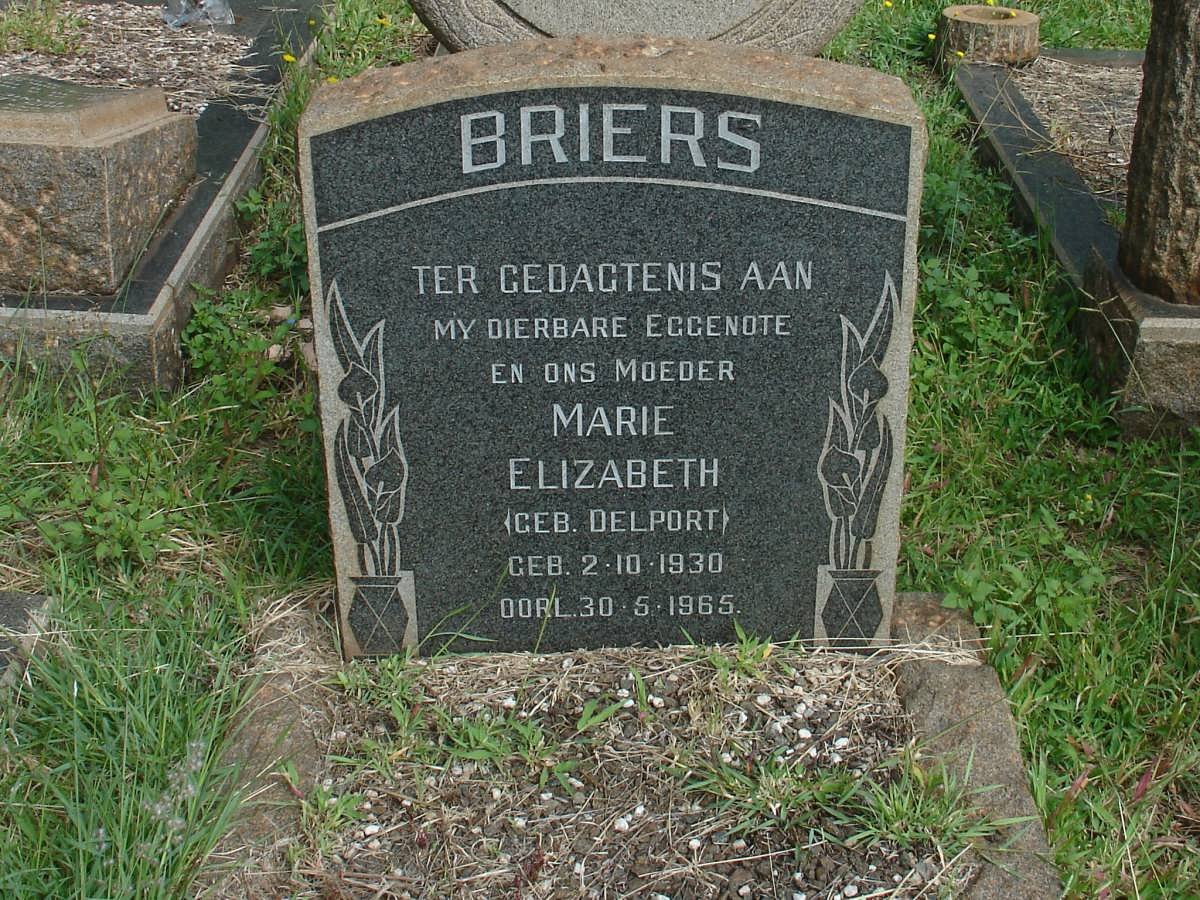 BRIERS Marie Elizabeth nee DELPORT 1930-1965