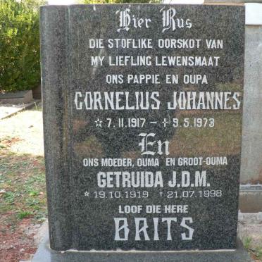BRITS Cornelius Johannes 1917-1973 &amp; Gertruida J.D.M. 1919-1998