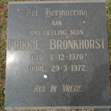BRONKHORST Frikkie 1970-1972