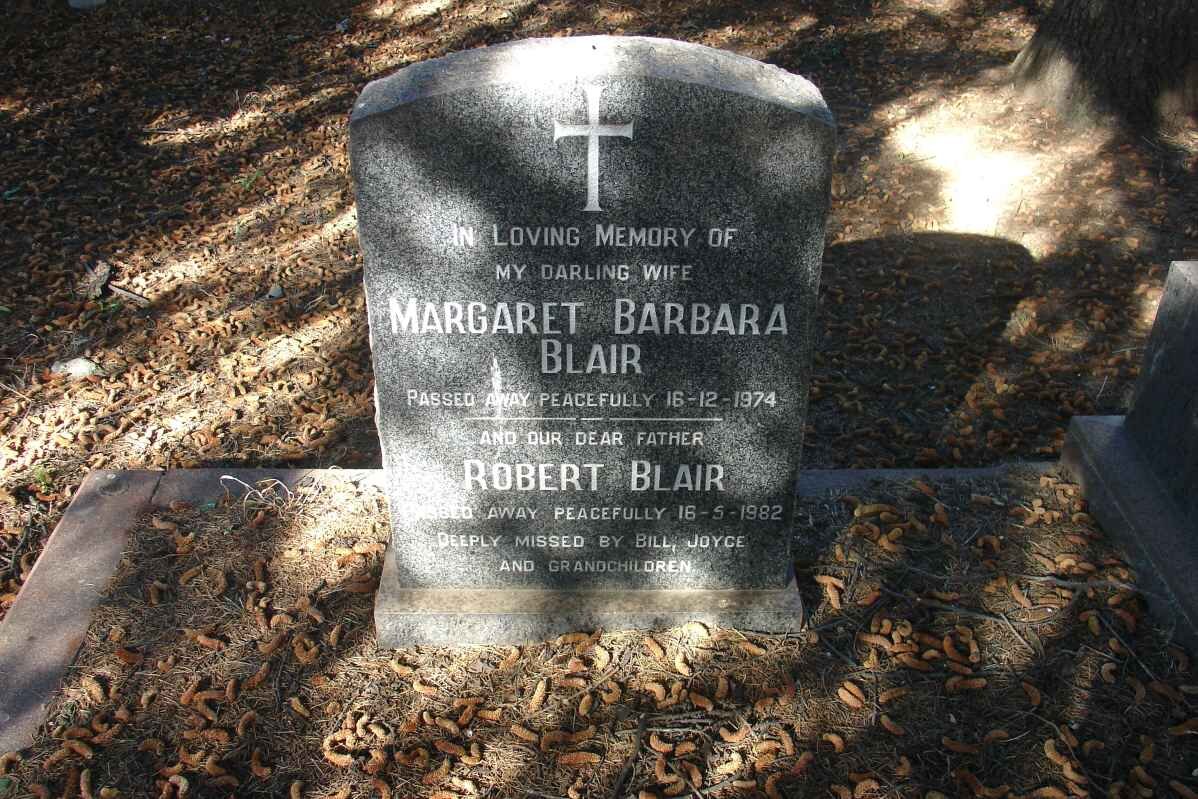 BLAIR Robert -1982 &amp; Margaret Barbara -1974