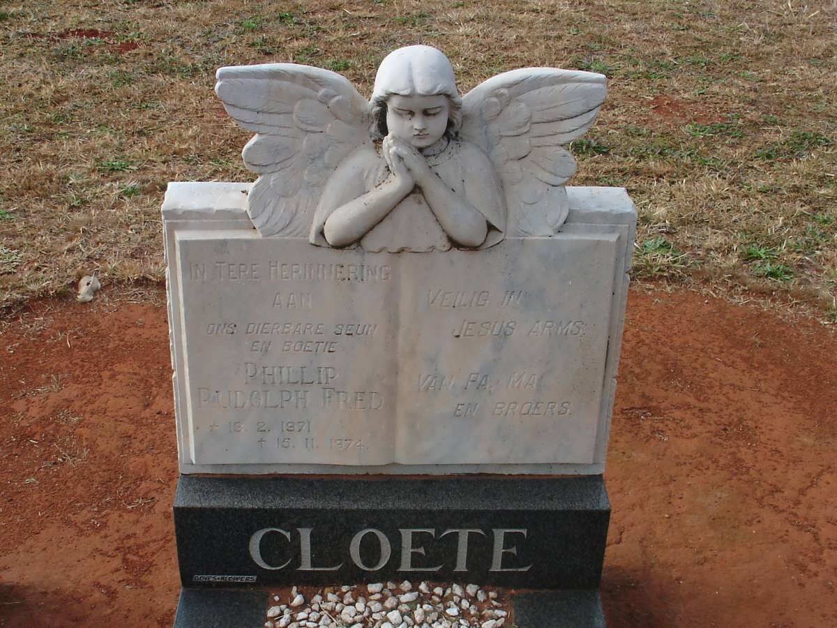 CLOETE Phillip Rudolph Fred 1971-1974