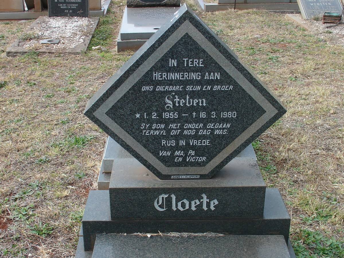 CLOETE Steven 1955-1980