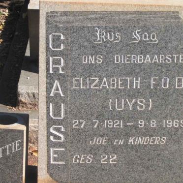 CRAUSE Elizabeth F.O.D. nee UYS 1929-1969