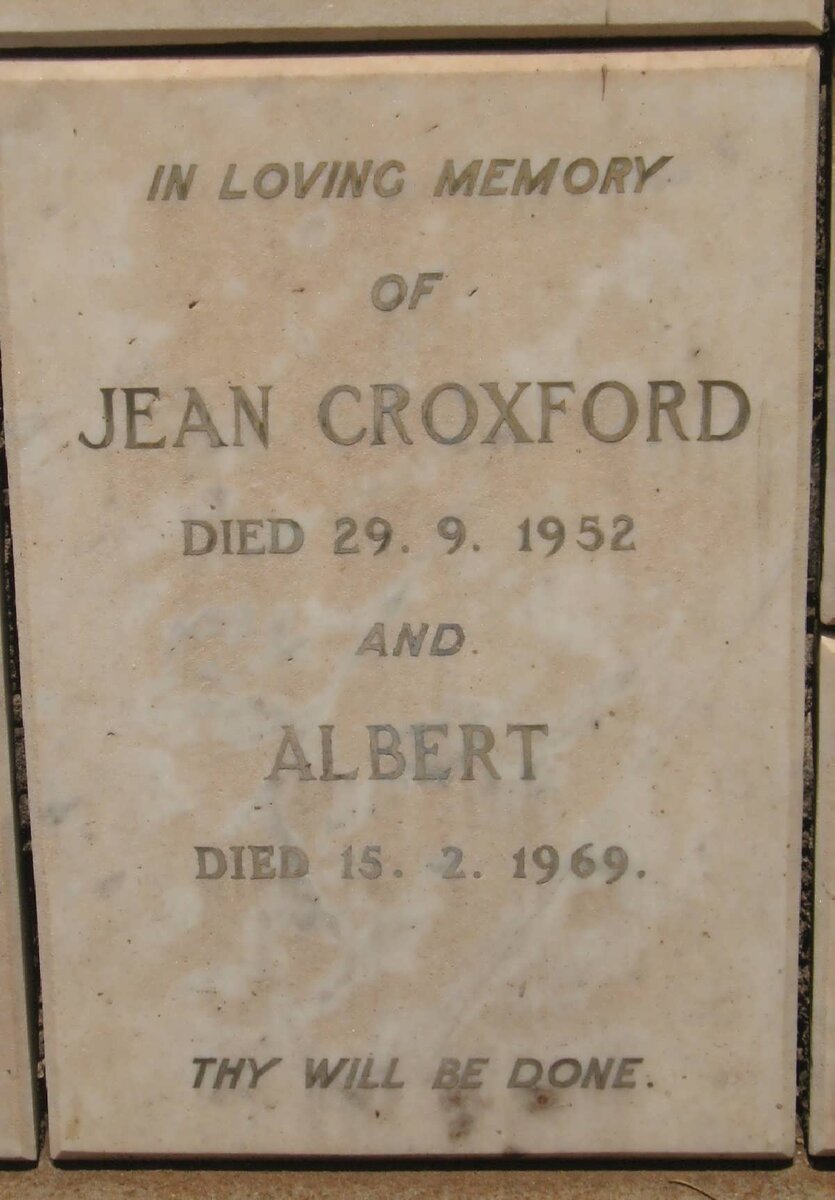 CROXFORD Albert -1969 &amp; Jean -1952