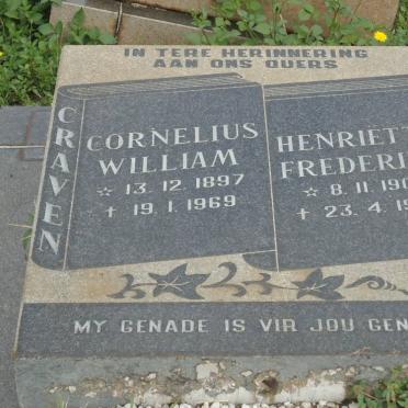 CRAVEN Cornelius William 1897-1969 &amp; Henriette Frederika 1903-1974