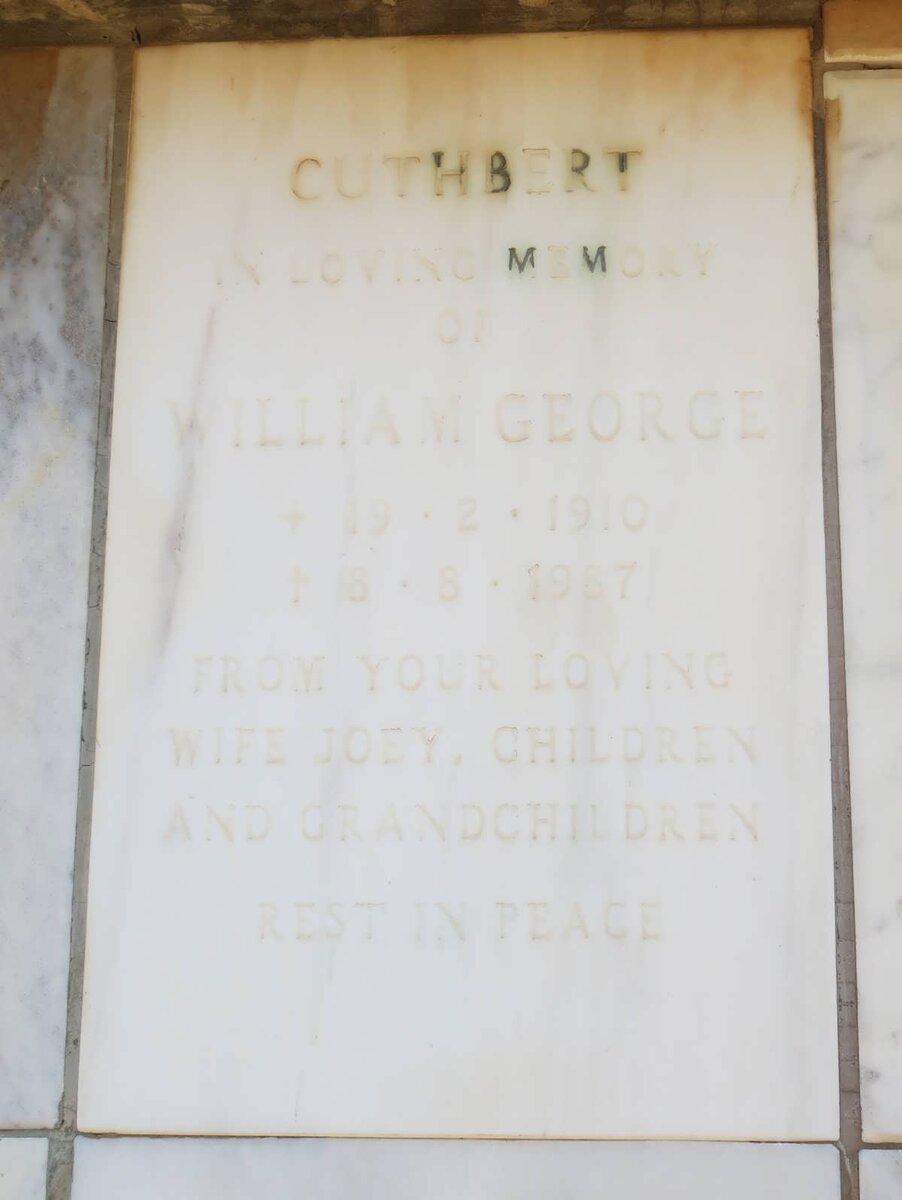 CUTHBERT William George 1910-1987