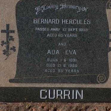 CURRIN Bernard Hercules -1958 &amp; Ada Eva 1891-1986