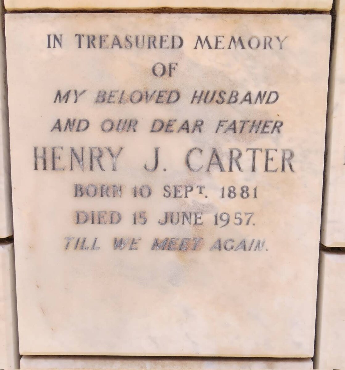 CARTER Henry J. 1881-1957