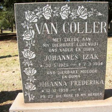 COLLER Johannes Izak, van 1925-1994 &amp; Johanna Frederika 1938-
