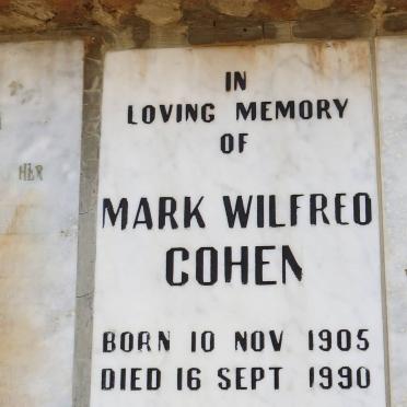 COHEN Mark Wilfred 1905-1990