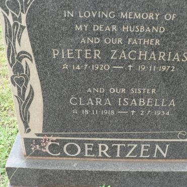 COERTZEN Pieter Zacharias 1920-1972 :: COERTZEN Clara Isabella 1918-1934