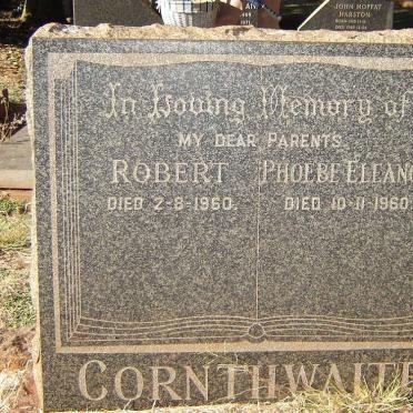 CORNTHWAITE Robert -1960 &amp; Phoebe Eleanor -1960