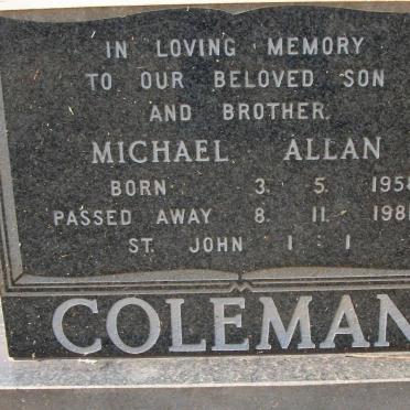 COLEMAN Michael Allan 1958-1981