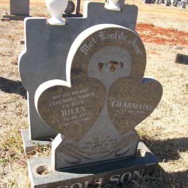 COULSON Billy  1953-2005 &amp; Charmaine 1959-