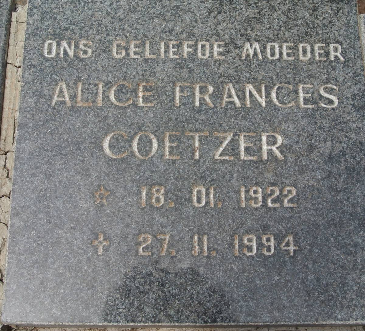 COETZER Alice Frances 1922-1994