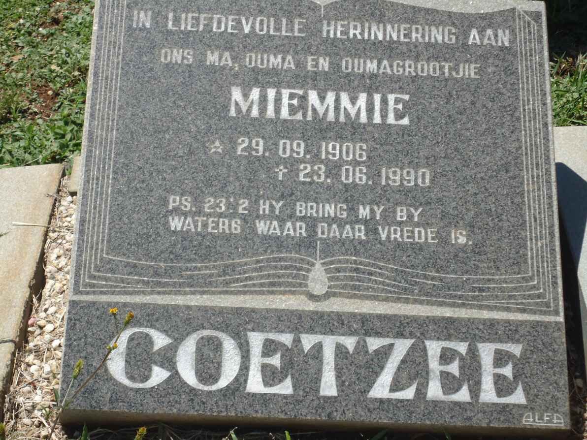 COETZEE Miemmie 1906-1990