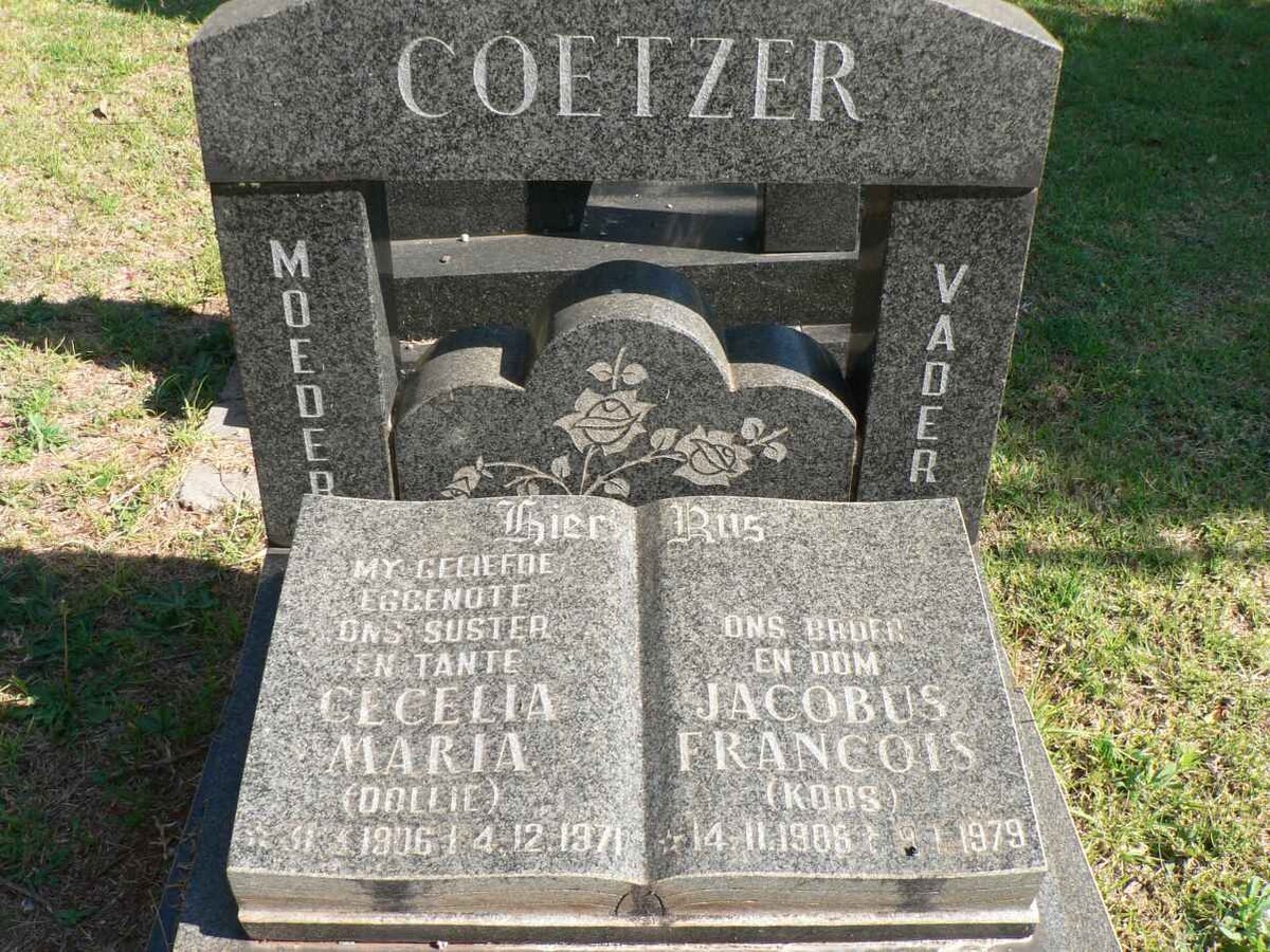 COETZER Jacobus Francois 1908-1979 &amp; Cecilia Maria 1906-1971