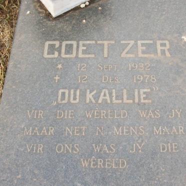COETZER Ou Kallie 1932-1978