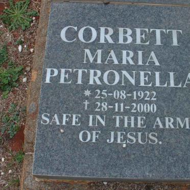 CORBETT Moonyean Caroline 1943-1950 :: CORBETT Wilhelmus Lodevicus -1973 :: CORBETT Maria Petronella 1922-2000