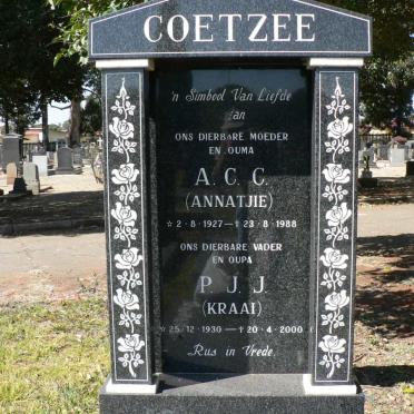 COETZEE P.J.J. 1930-2000 &amp; A.C.C. 1927-1988 