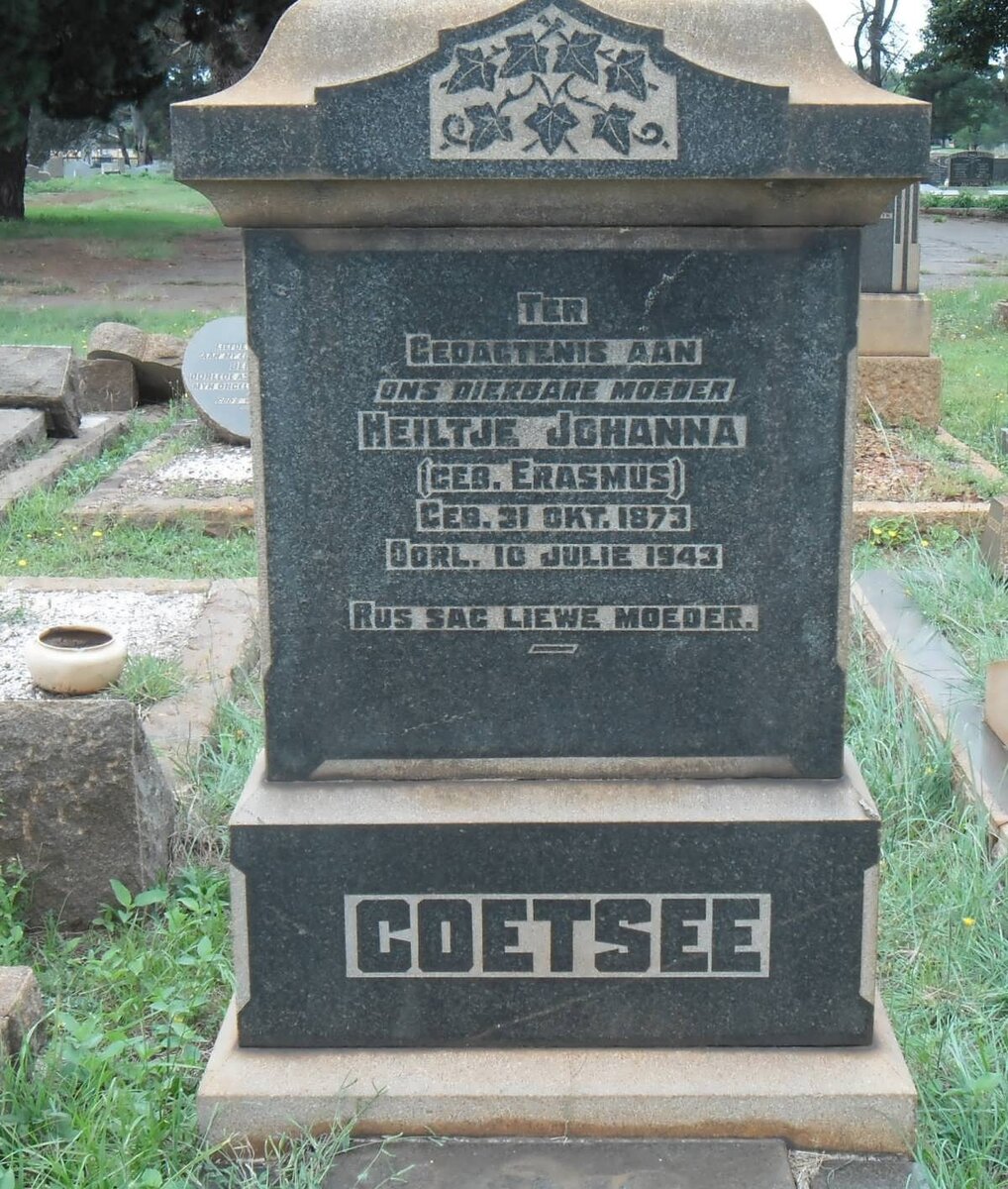 COETSEE Heila Johanna nee ERASMUS 1873-1943