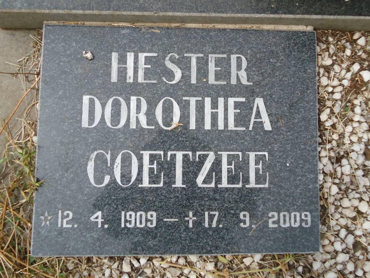 COETZEE Hester Dorothea 1909-2009