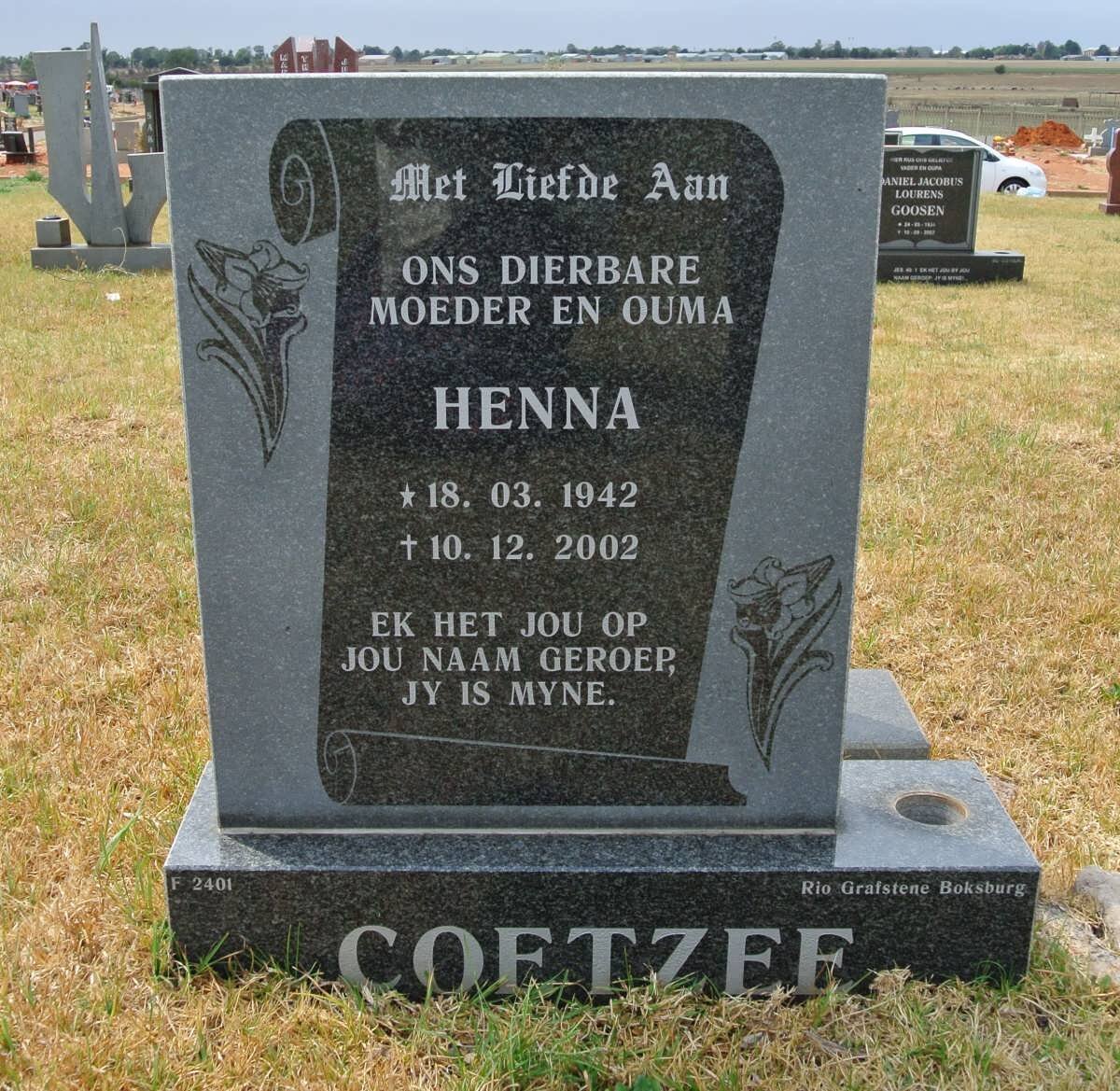 COETZEE Henna 1942-2002