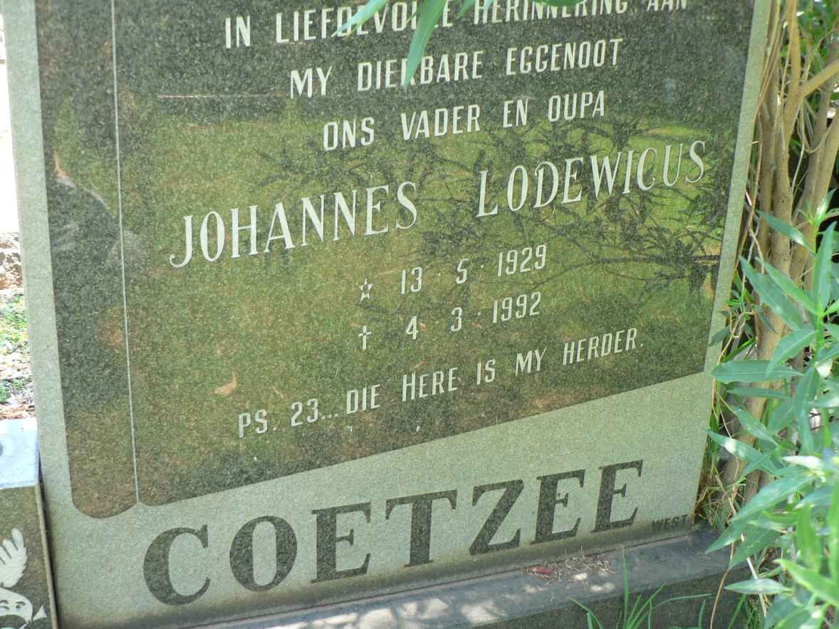 COETZEE Johannes Lodewicus 1929-1992