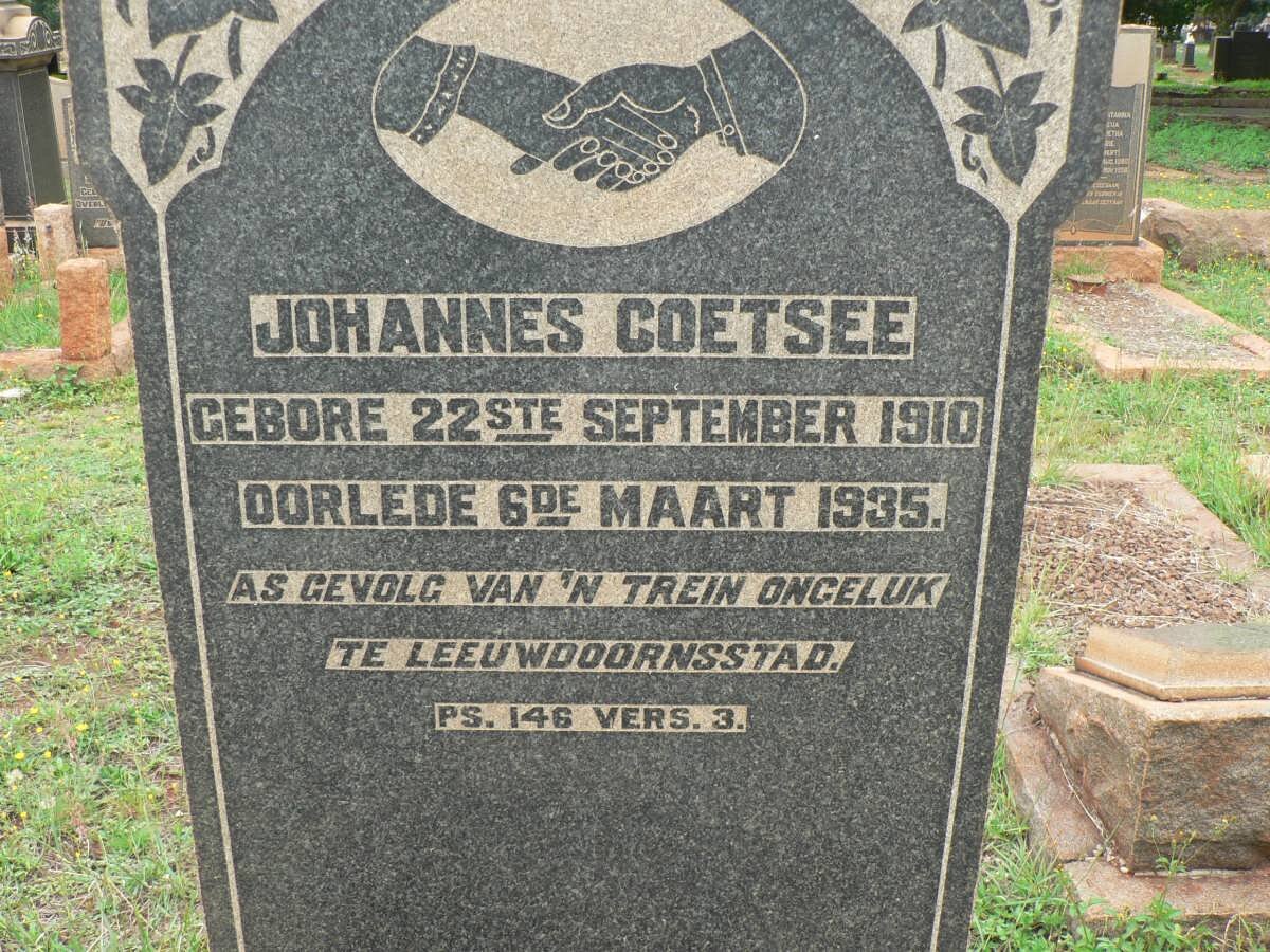 COETSEE Johannes 1910-1935