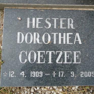 COETZEE Hester Dorothea 1909-2009