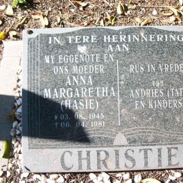 CHRISTIE Anna Margaretha 1945-1981